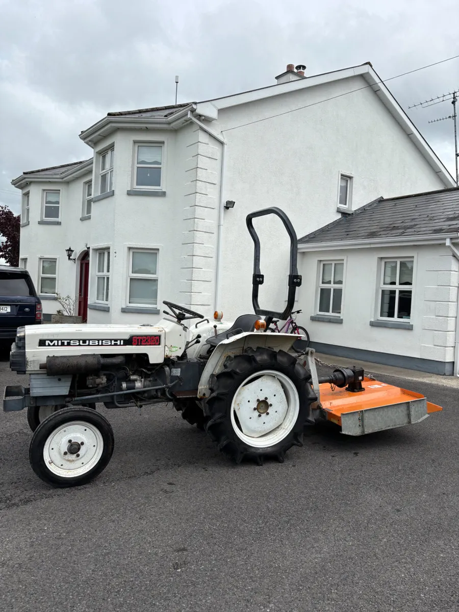 Mitsubishi compact tractor and topper - Image 1