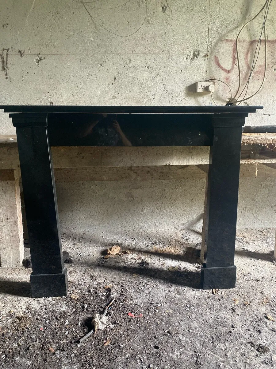 Black marble fireplace - Image 1