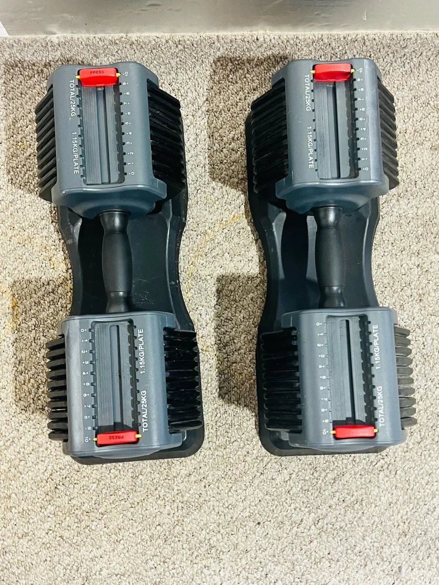 2 X 25 KG ADJUSTABLE DUMBBELLS - Image 2