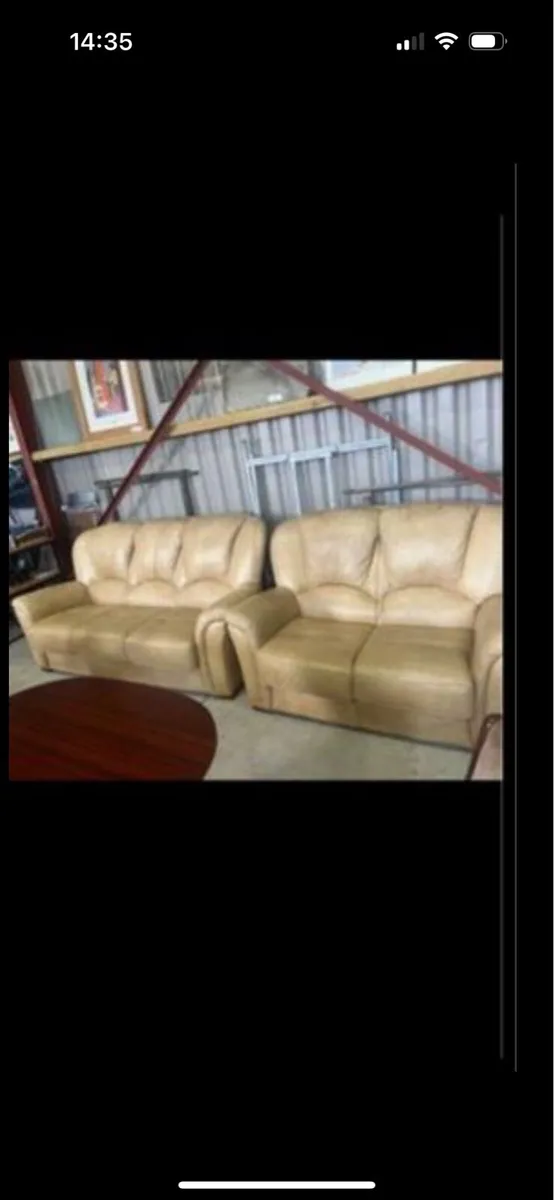 Cream leather 3+2 - Image 1