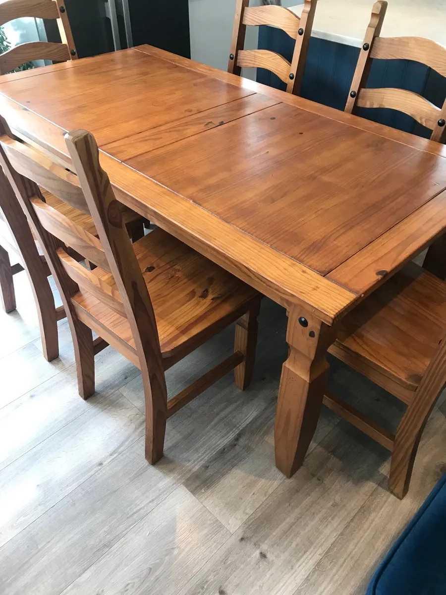 Large Pine Table and 6 chairs - Image 2