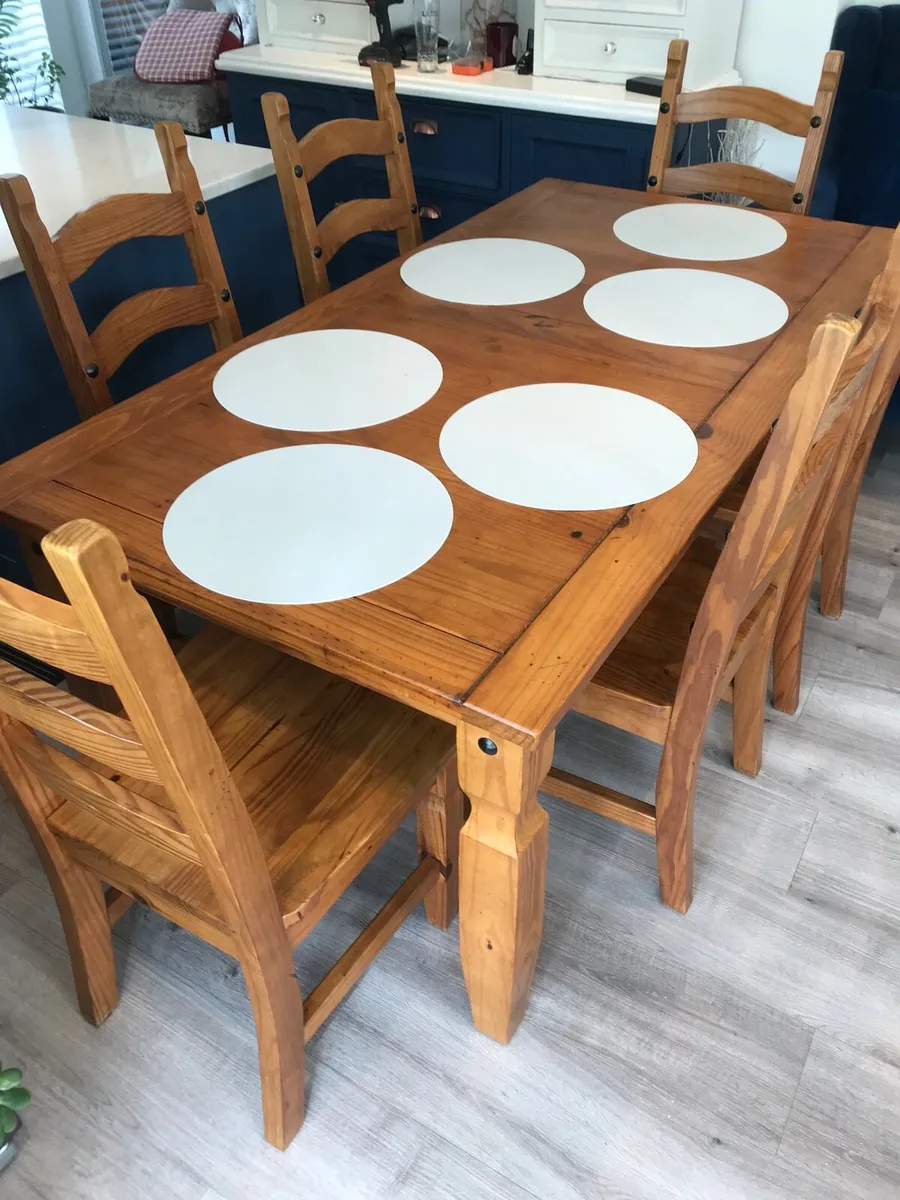Large Pine Table and 6 chairs - Image 3