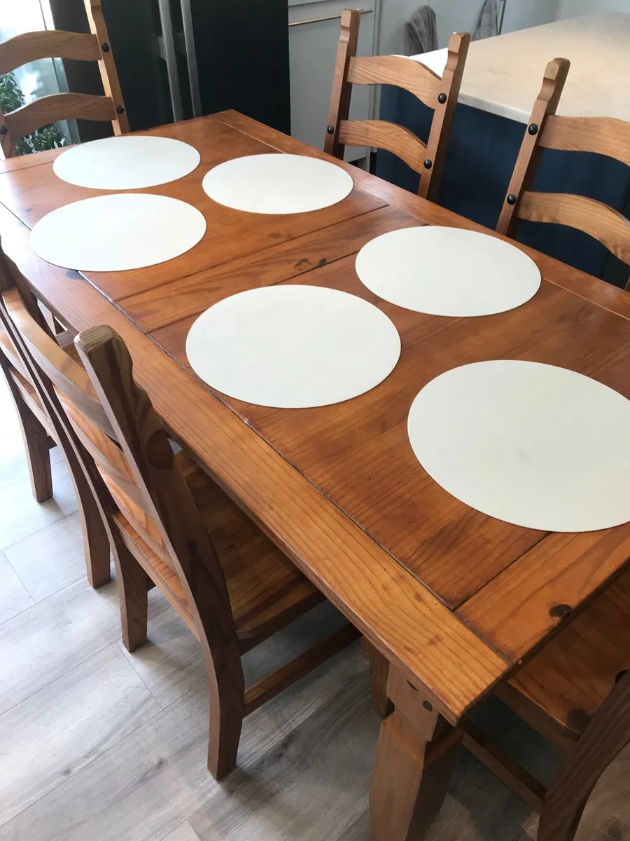 Large Pine Table and 6 chairs - Image 1