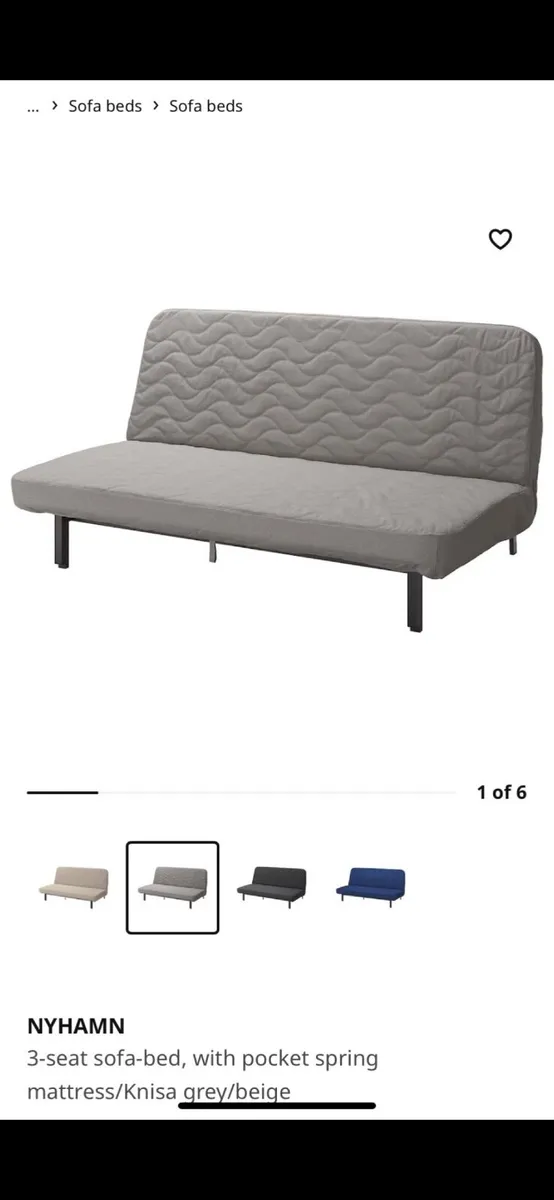 IKEA double sofa bed used twice - Image 1