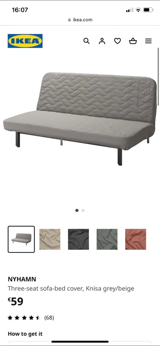 IKEA double sofa bed used twice - Image 2