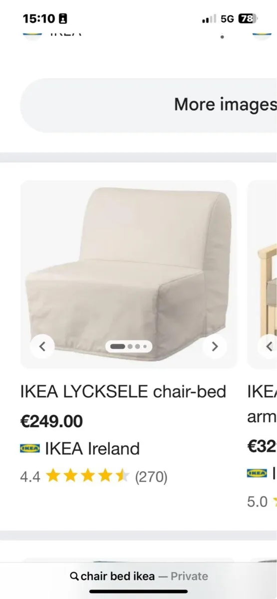IKEA Fold away bed - Image 1