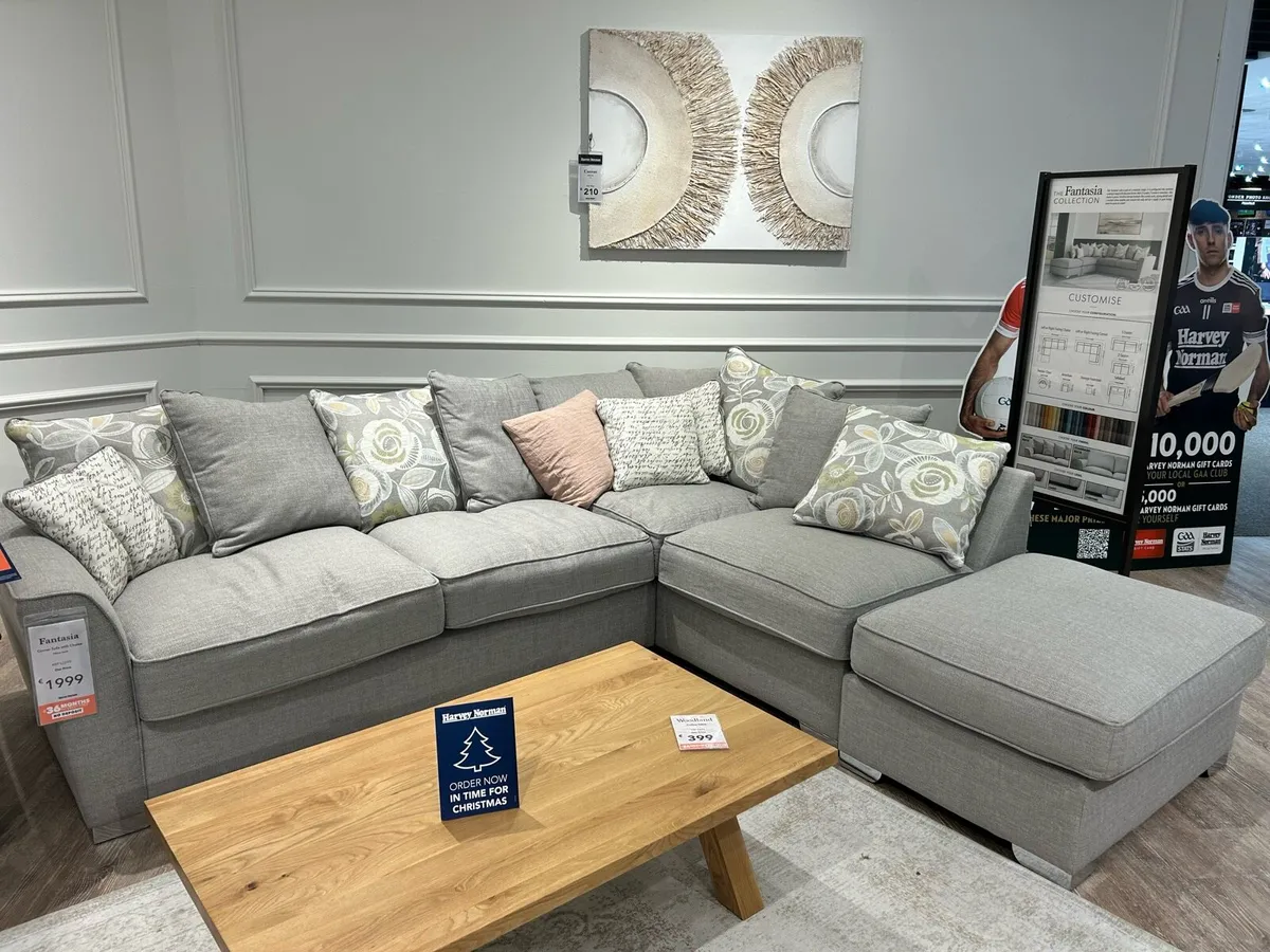 Fantasia Corner Sofa | Pillow Back | Footstool - Image 1