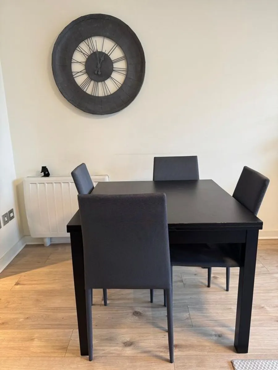 Ikea Bjursta Extendable Dining Table - Black (table Only) - Image 1