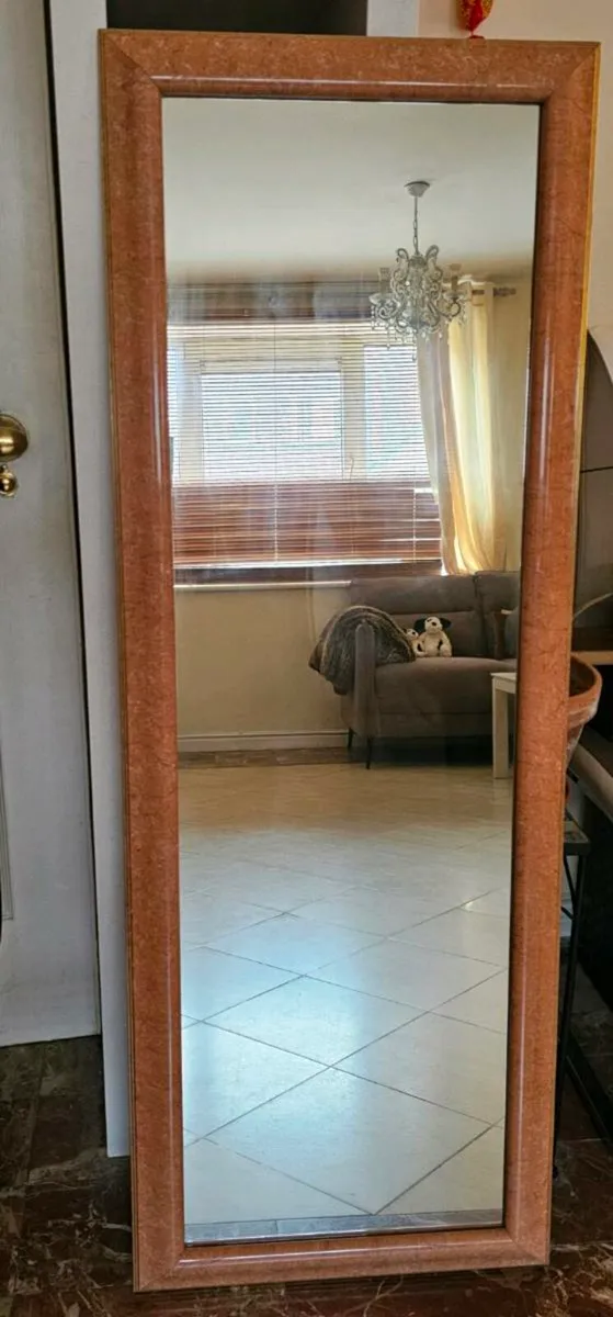 Framed Mirror Marble Look Finish – Pickup Only - Image 1