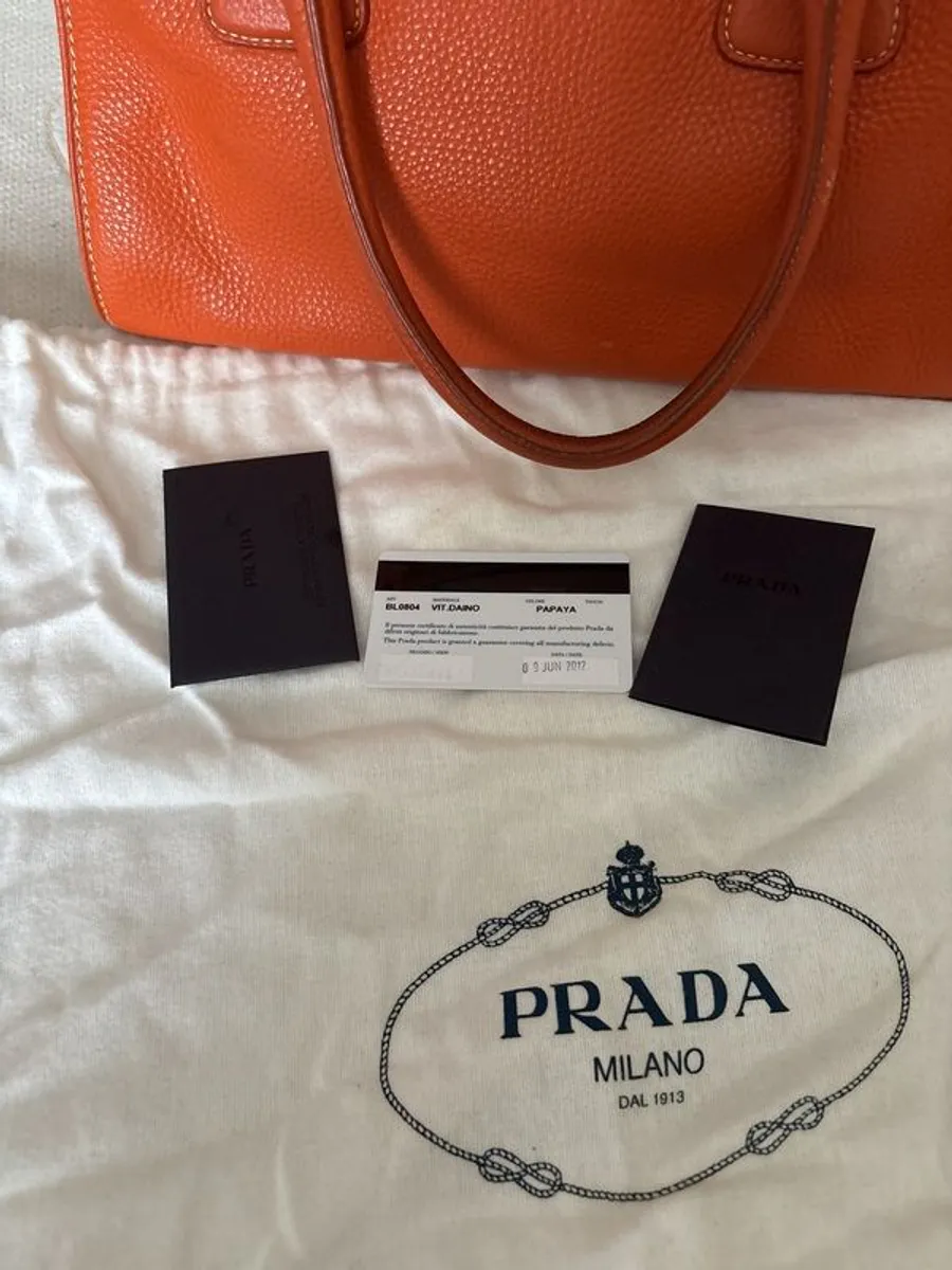 Prada Vintage  Bolsa Laranja Handbag - Image 4