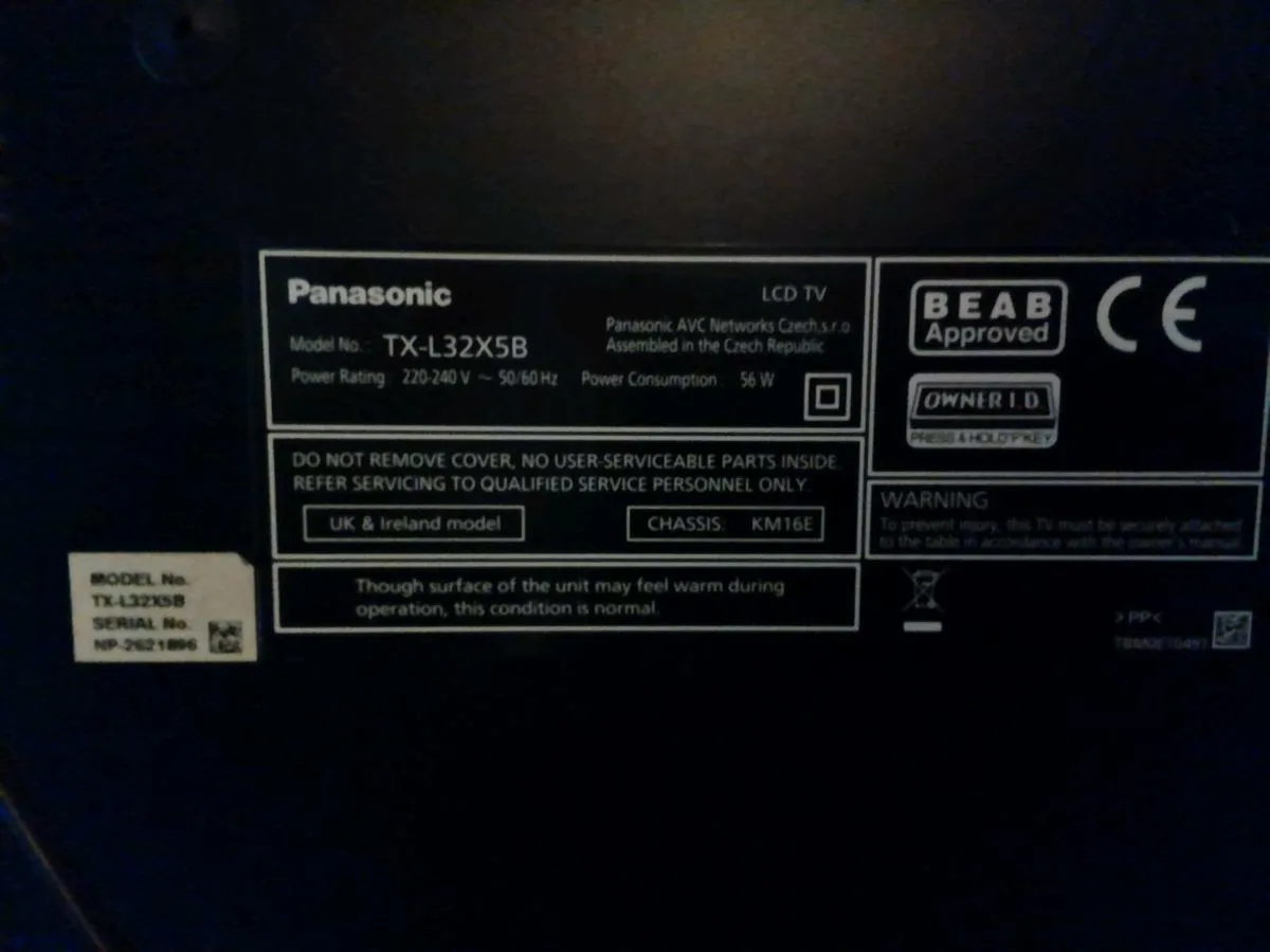 Panasonic TV tx-L32x5b - Image 2