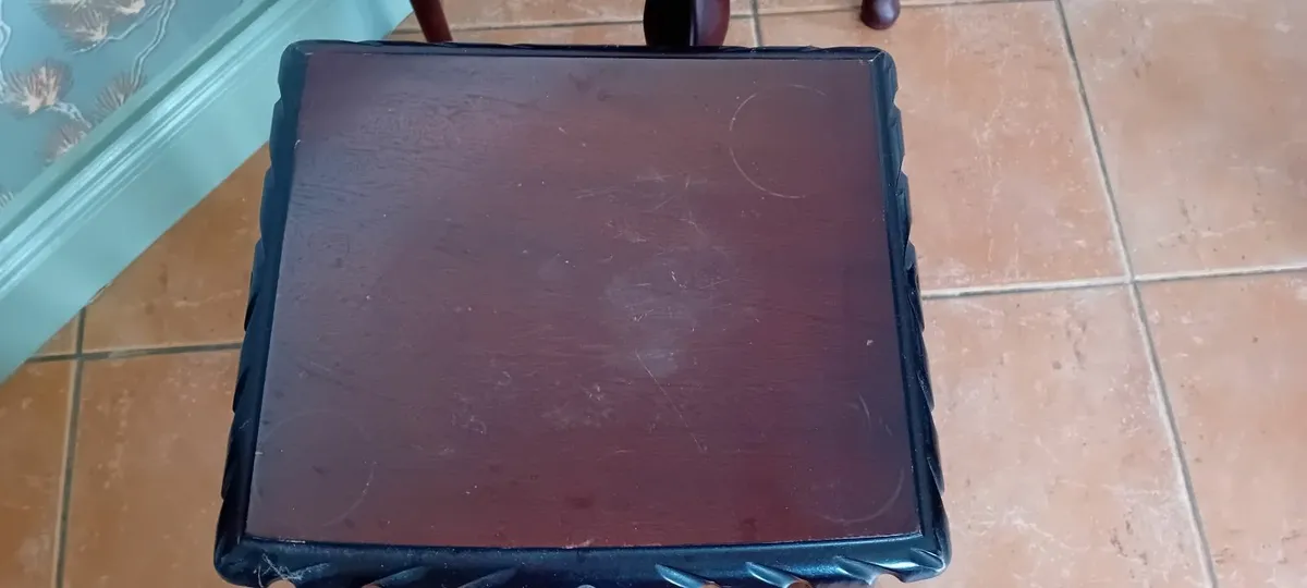 Wooden nest of 2 tables, small side tables - Image 2