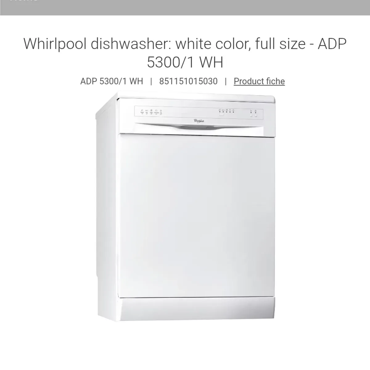 Whirlpool Dishwasher - Image 1