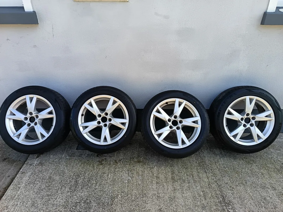 17” Genuine Audi A4 Alloy Wheels And Tyres - Image 1