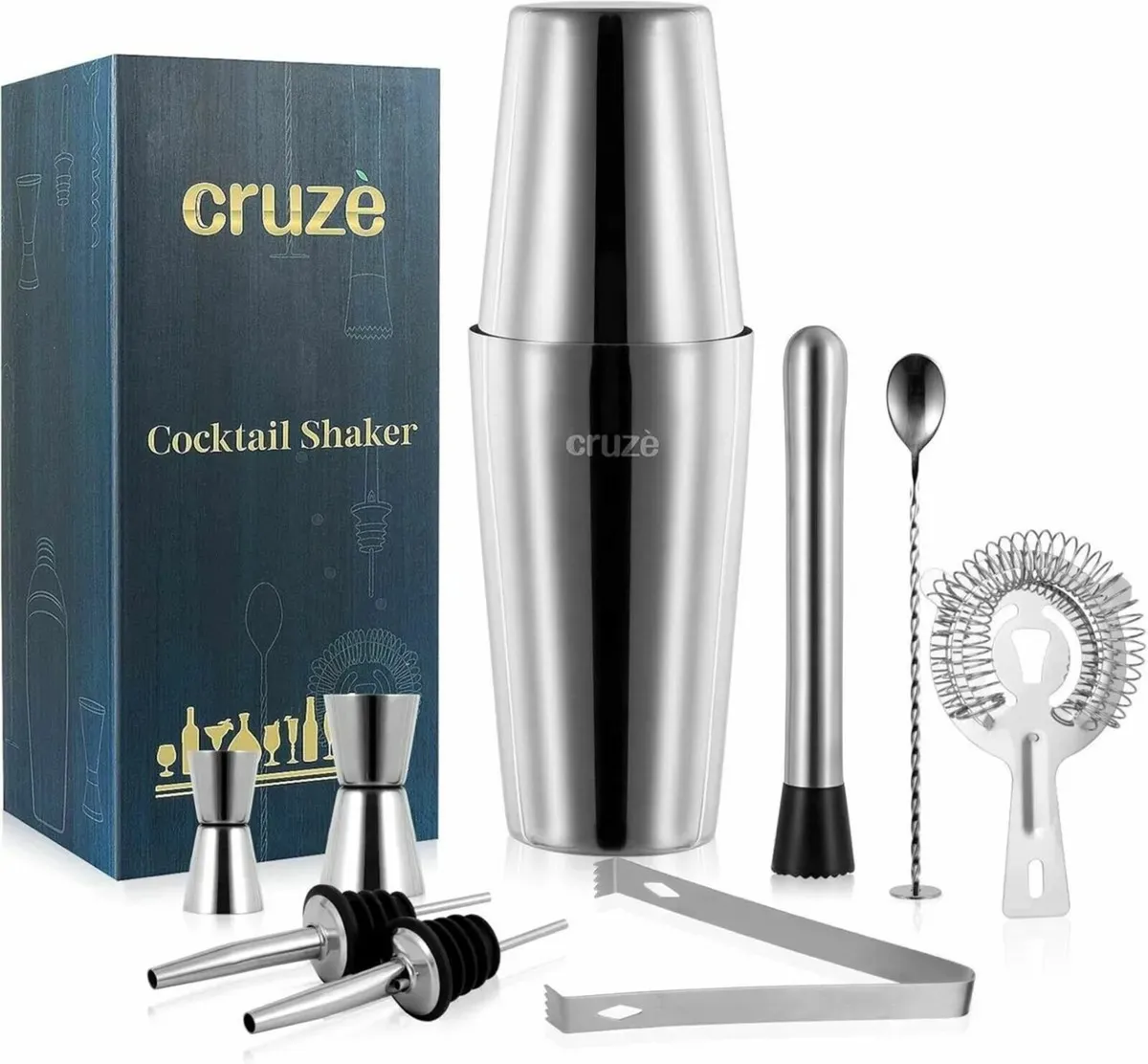 Cocktail Shaker Bar Mixer 9 Set For Homes & Bar - Image 2