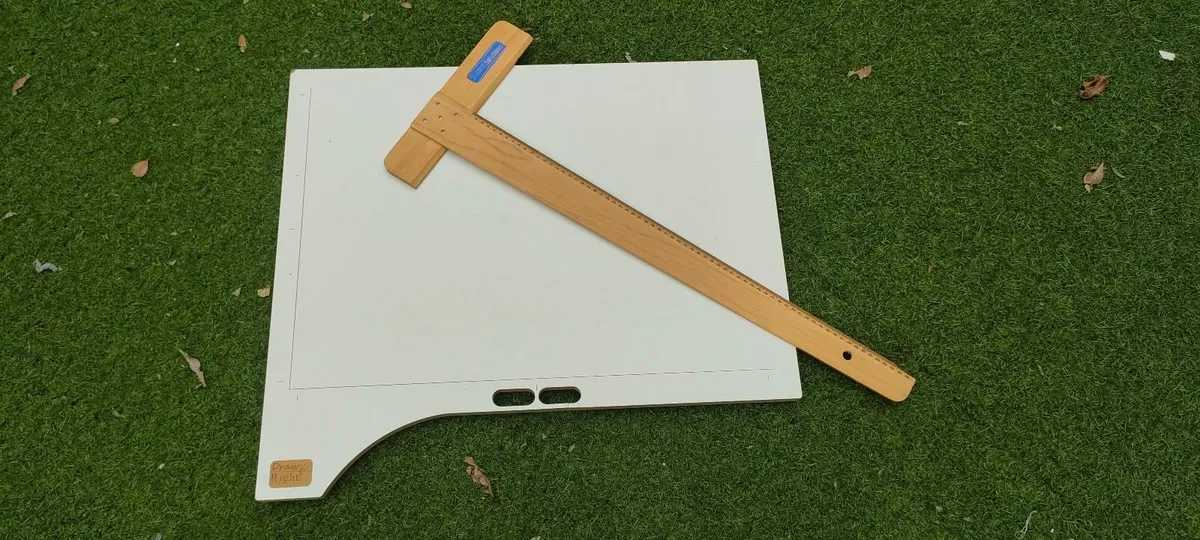 Drawing board & wooden T square - Image 2