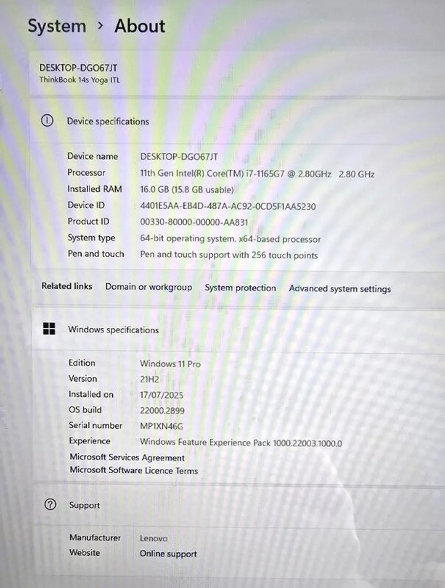 Lenovo ThinkBook 14s Yoga ITL Intel i7 11th gen | 16GB RAM | 256GB SSD | Backlight keyboard - Image 3