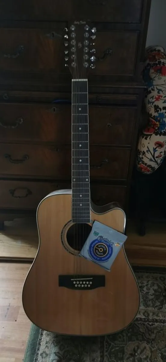 12 string guitar plus set of new Daddario strings - Image 1