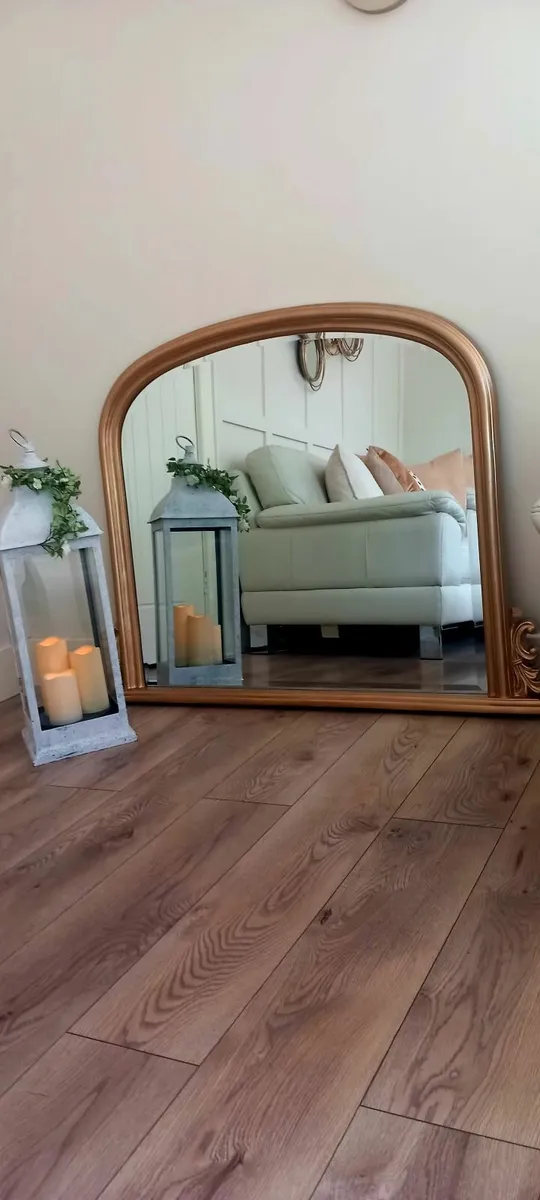 Beautiful gold overmantel mirror - Image 1