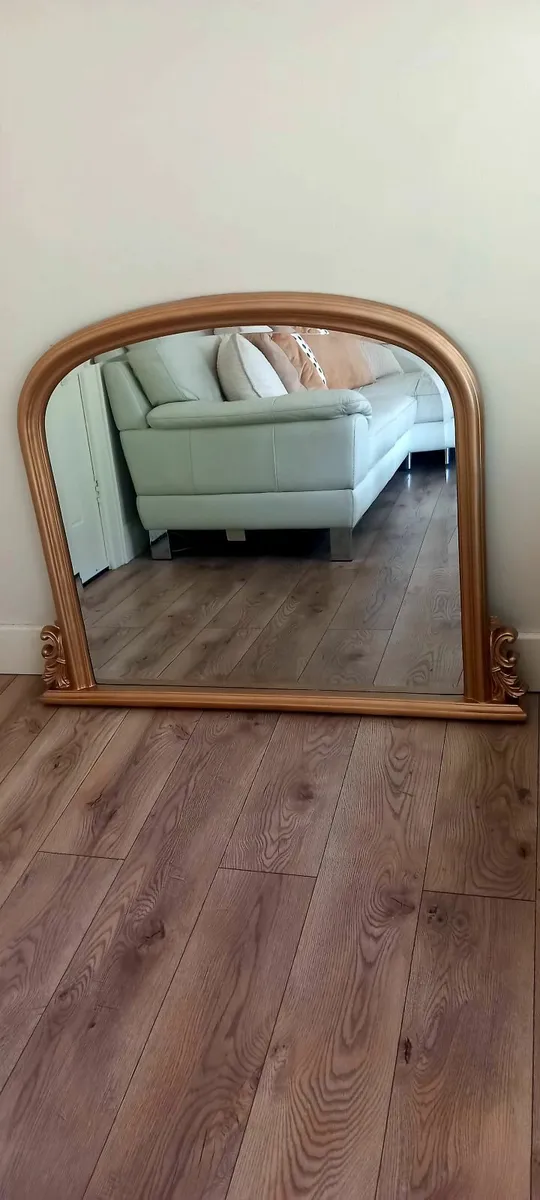 Beautiful gold overmantel mirror - Image 2