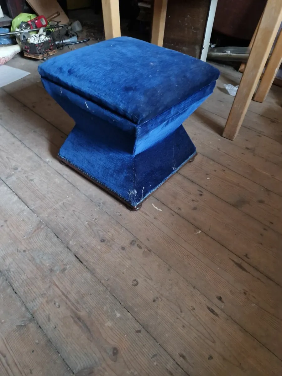 Vintage Foot Stool Sewing Box - Image 1