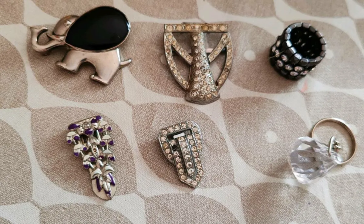 Retro dress clips, brooch etc - Image 1