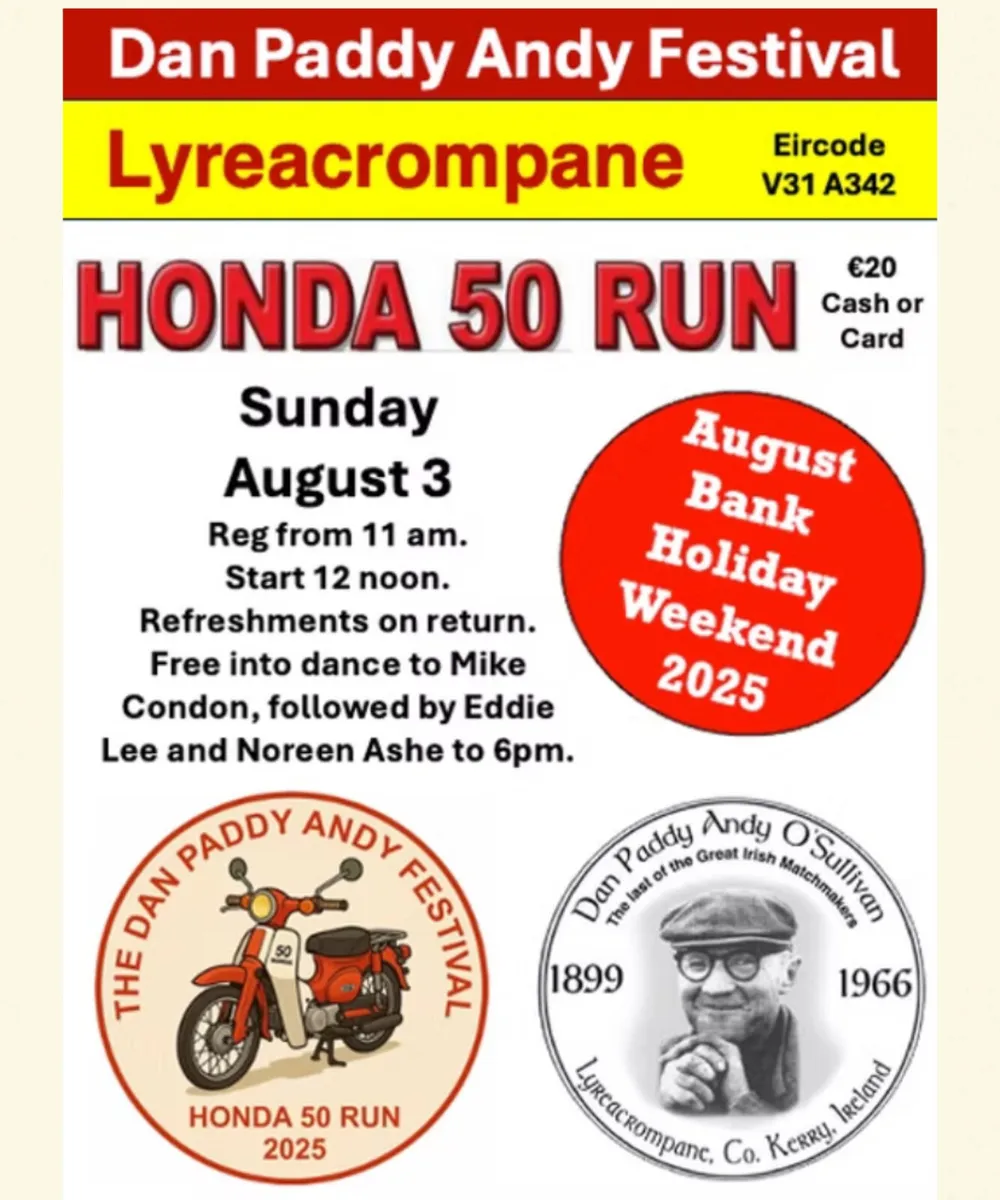Honda 50 run in Kerry 3rd August - Image 1