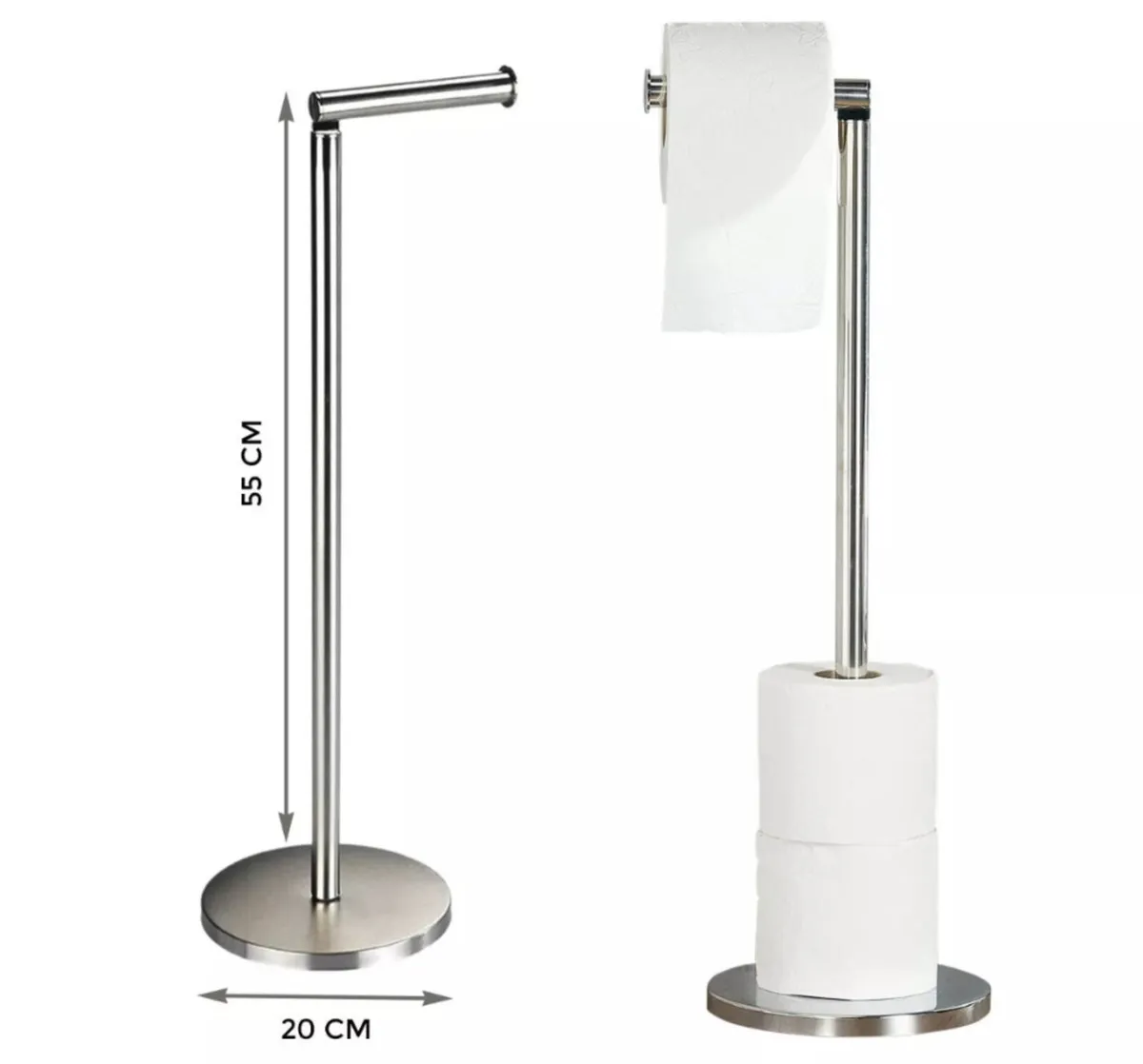 2 in 1 Chrome Toilet Roll Holder Dispenser NEW - Image 3