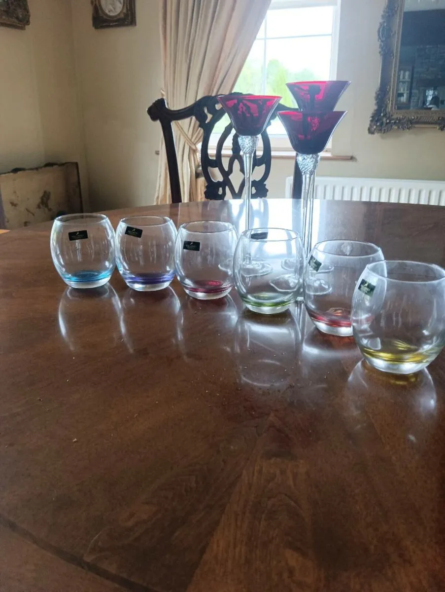 Beautiful candle holders new , glasses new - Image 2