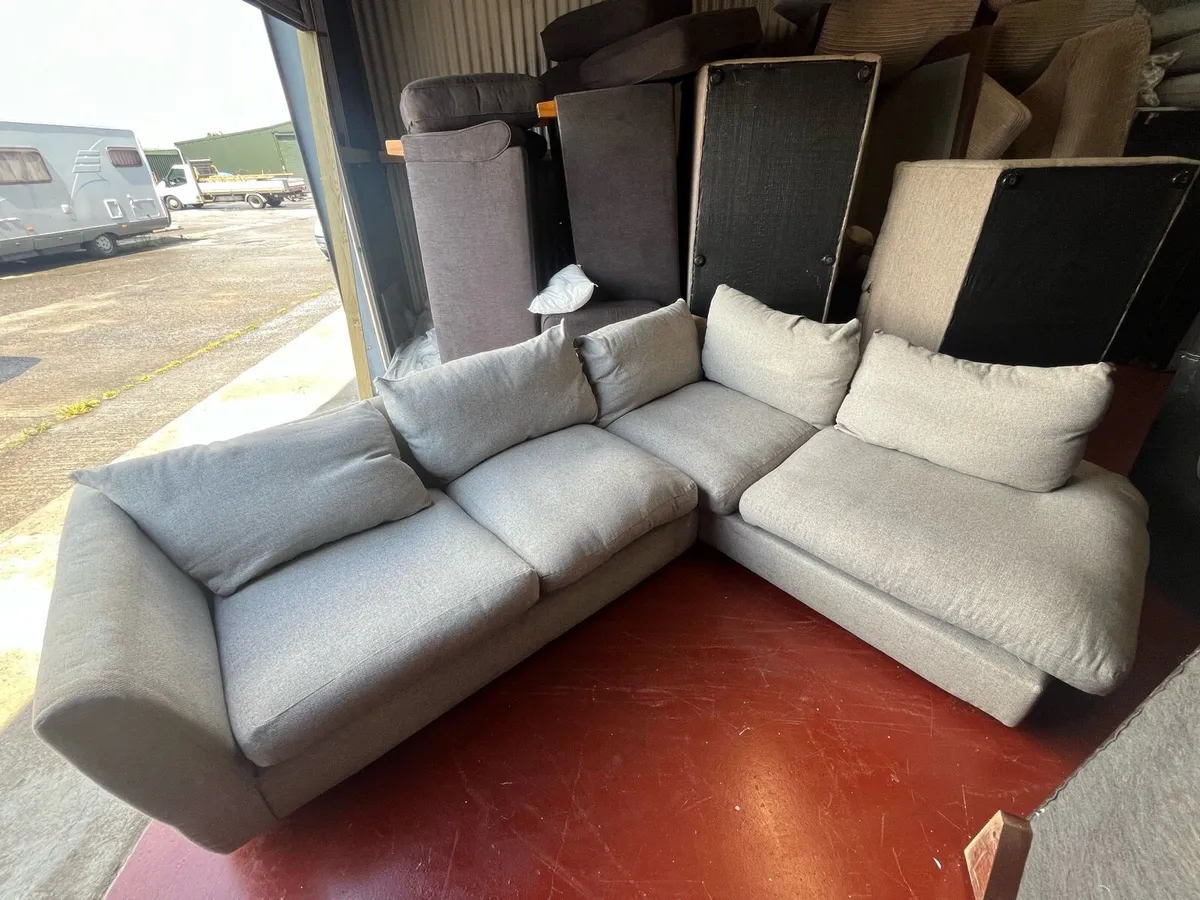 Large grey corner sofa set delivery available - Image 1