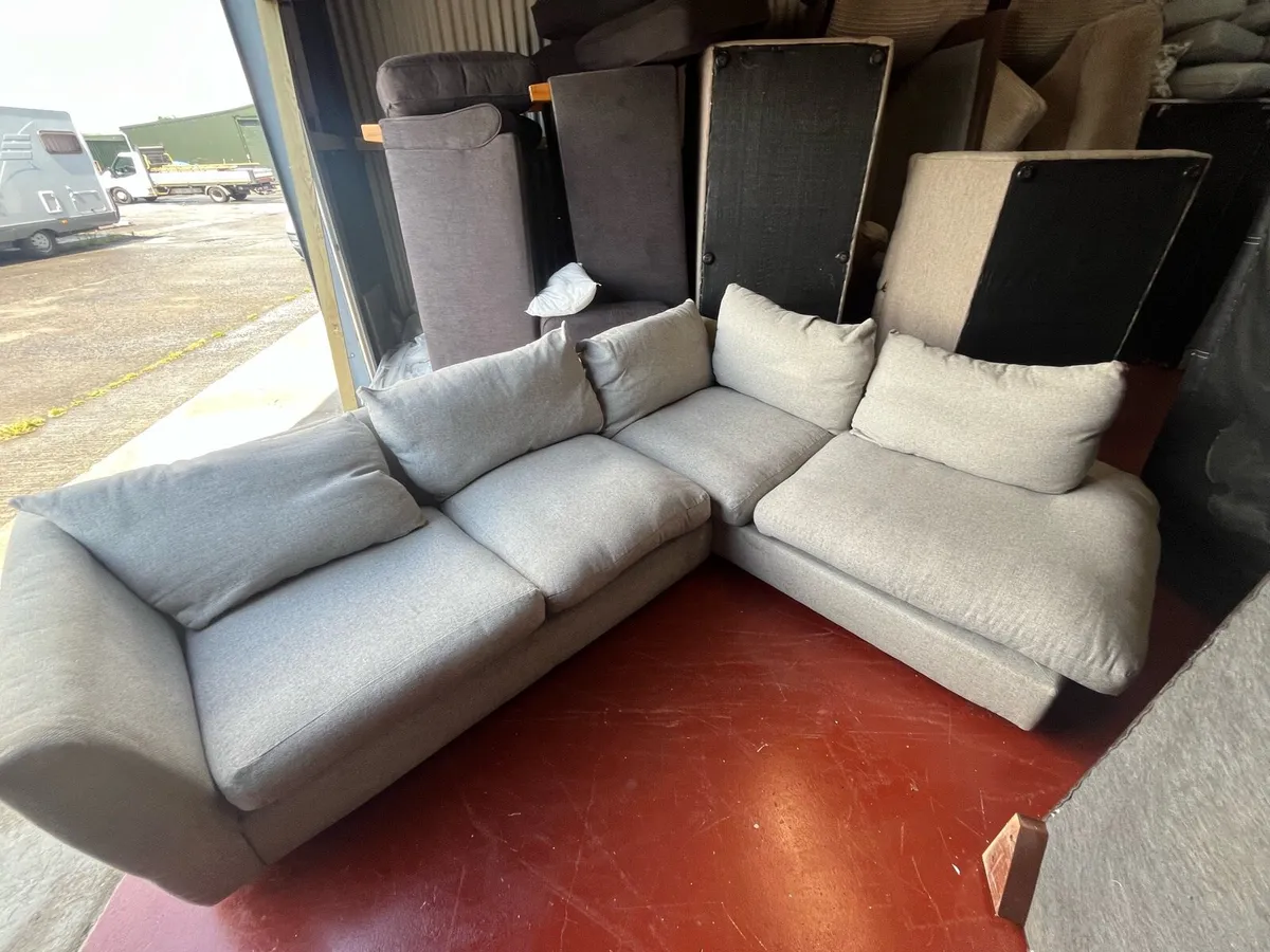 Large grey corner sofa set delivery available - Image 2
