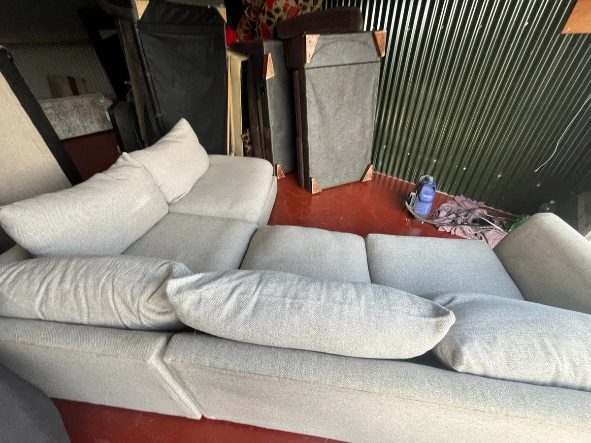 Large grey corner sofa set delivery available - Image 3