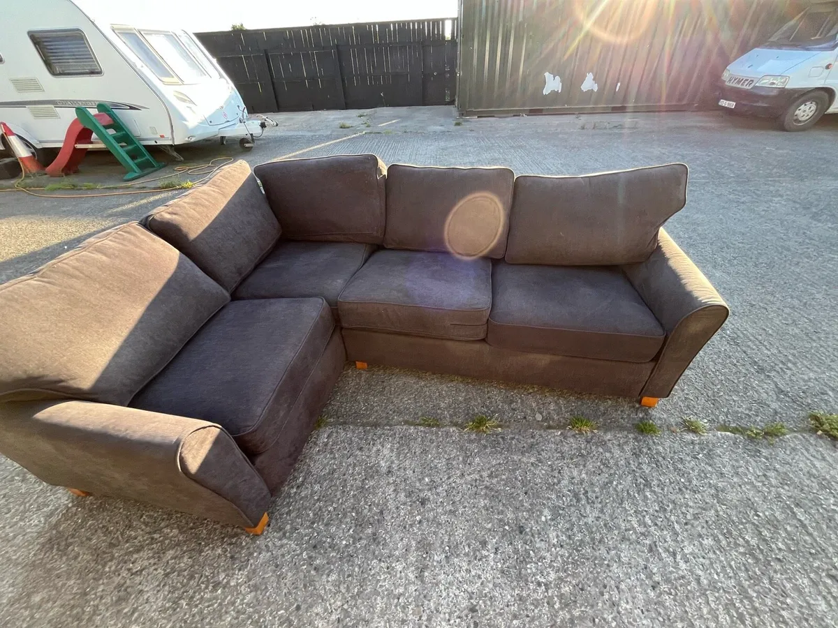Large grey corner sofa L shaped - Image 1