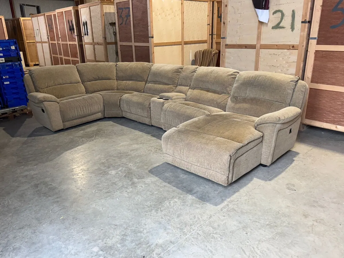 Large beige corner recliner sofa Delivery av - Image 1