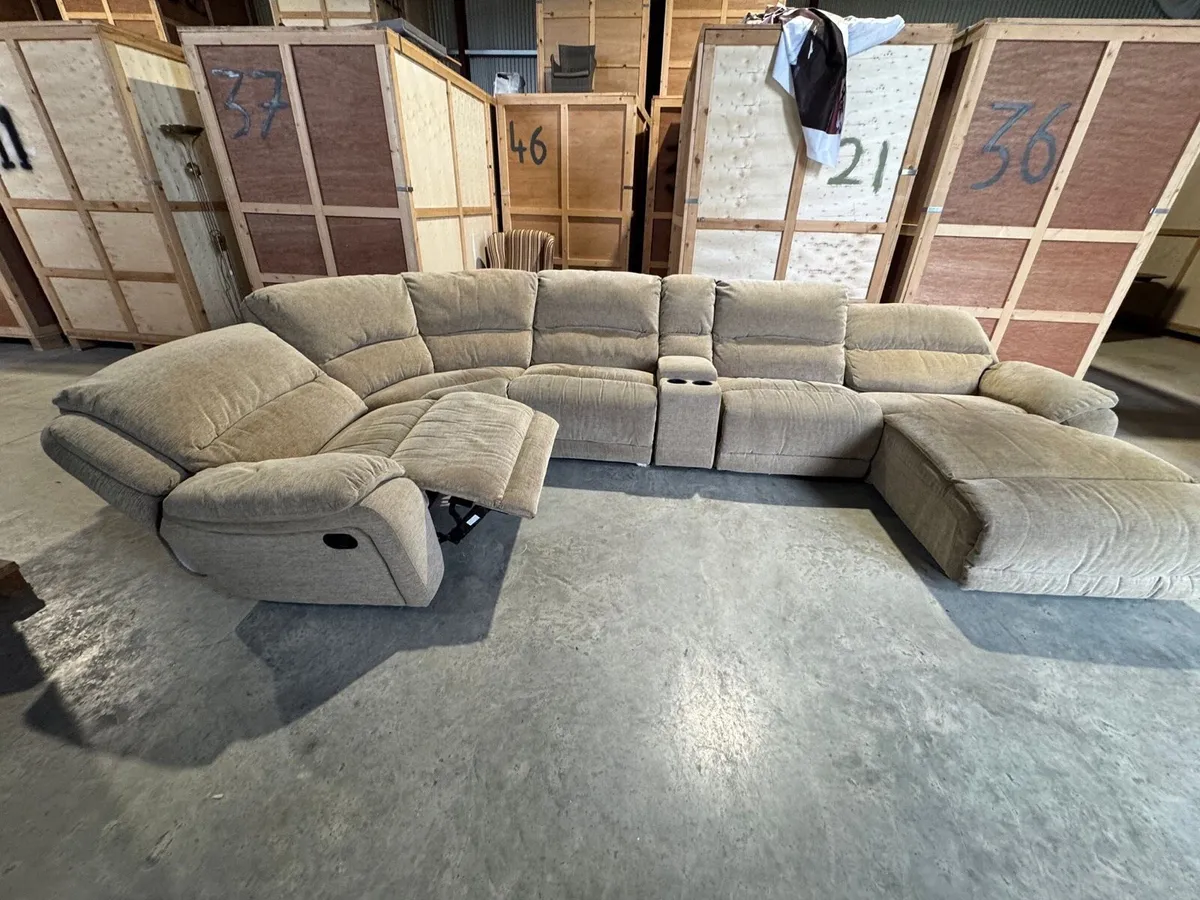 Large beige corner recliner sofa Delivery av - Image 2