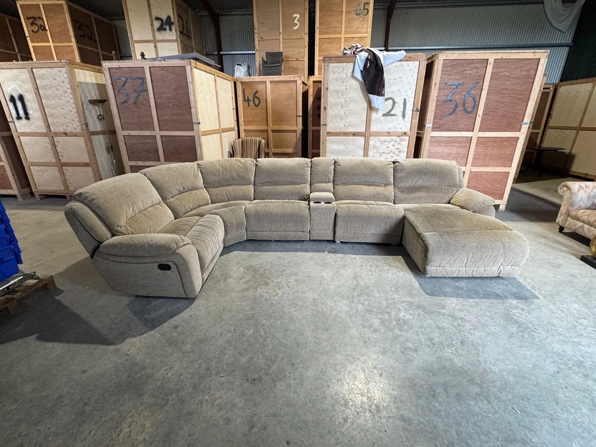 Large beige corner recliner sofa Delivery av - Image 3