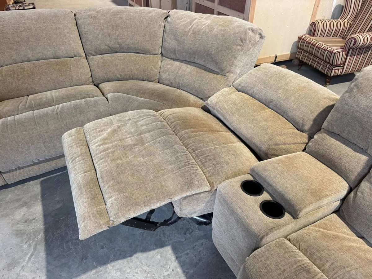 Large beige corner recliner sofa Delivery av - Image 4