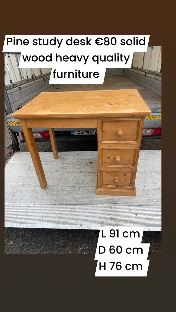 Solid wooden study desk - Image 1