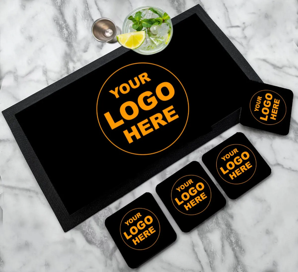 Personalised Bar Mat Runner Your Logo - Image 1