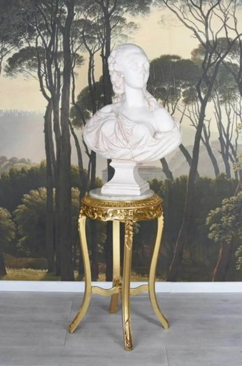 Side Table Baroque Table Marble Top Storage Bedsid - Image 3