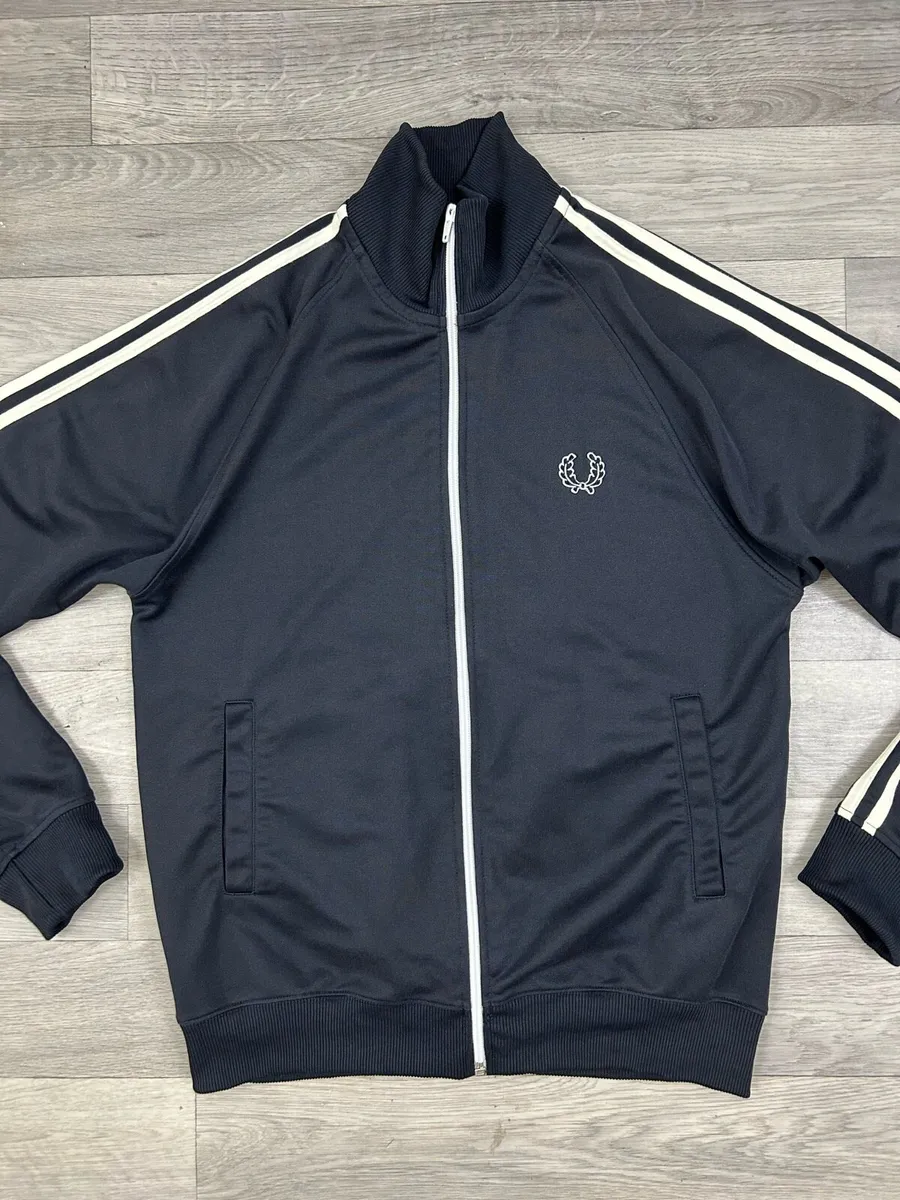 Fred Perry Navy Track Jacket Mens Small - Image 2