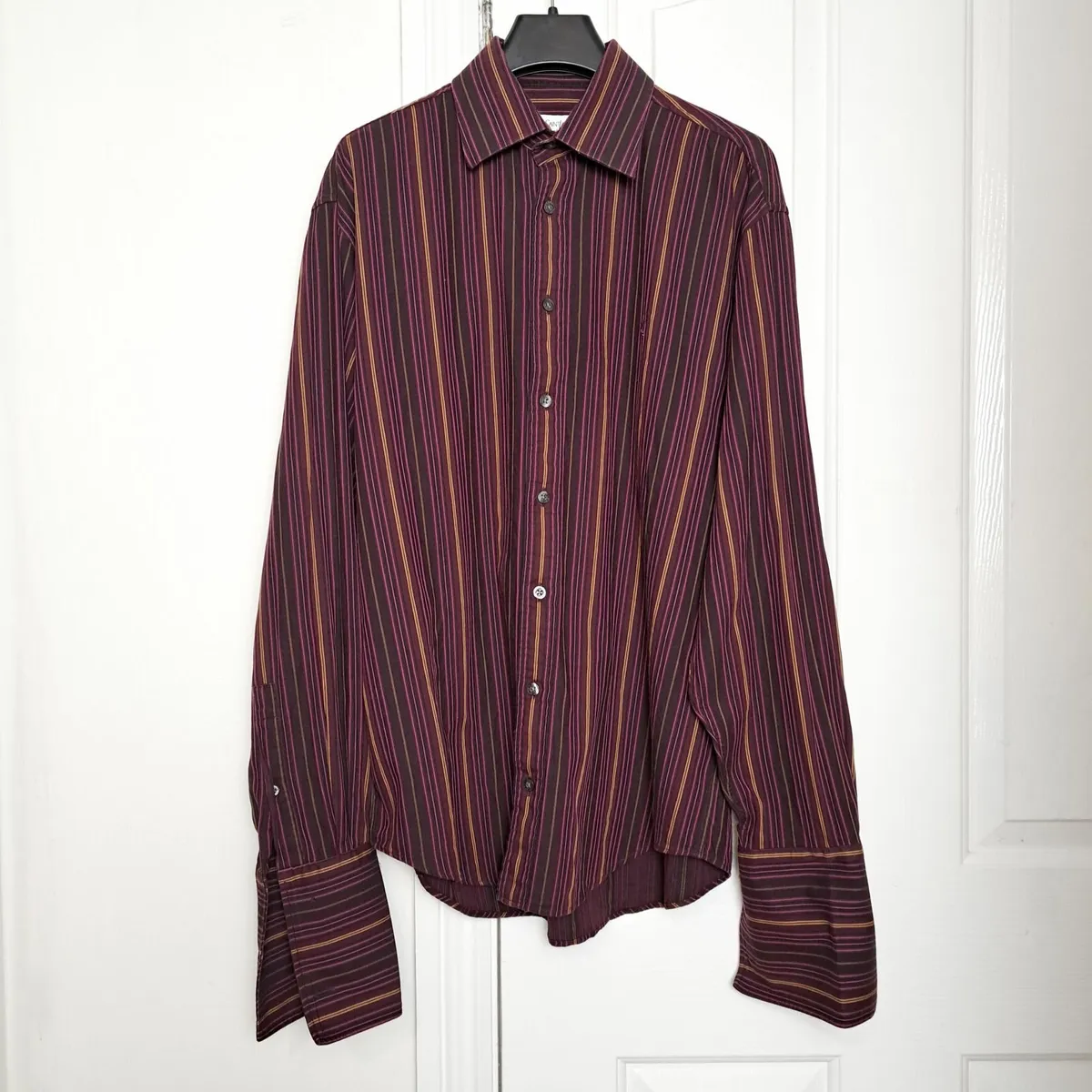 Yves Saint Laurent Purple Striped Shirt Size M - Image 1
