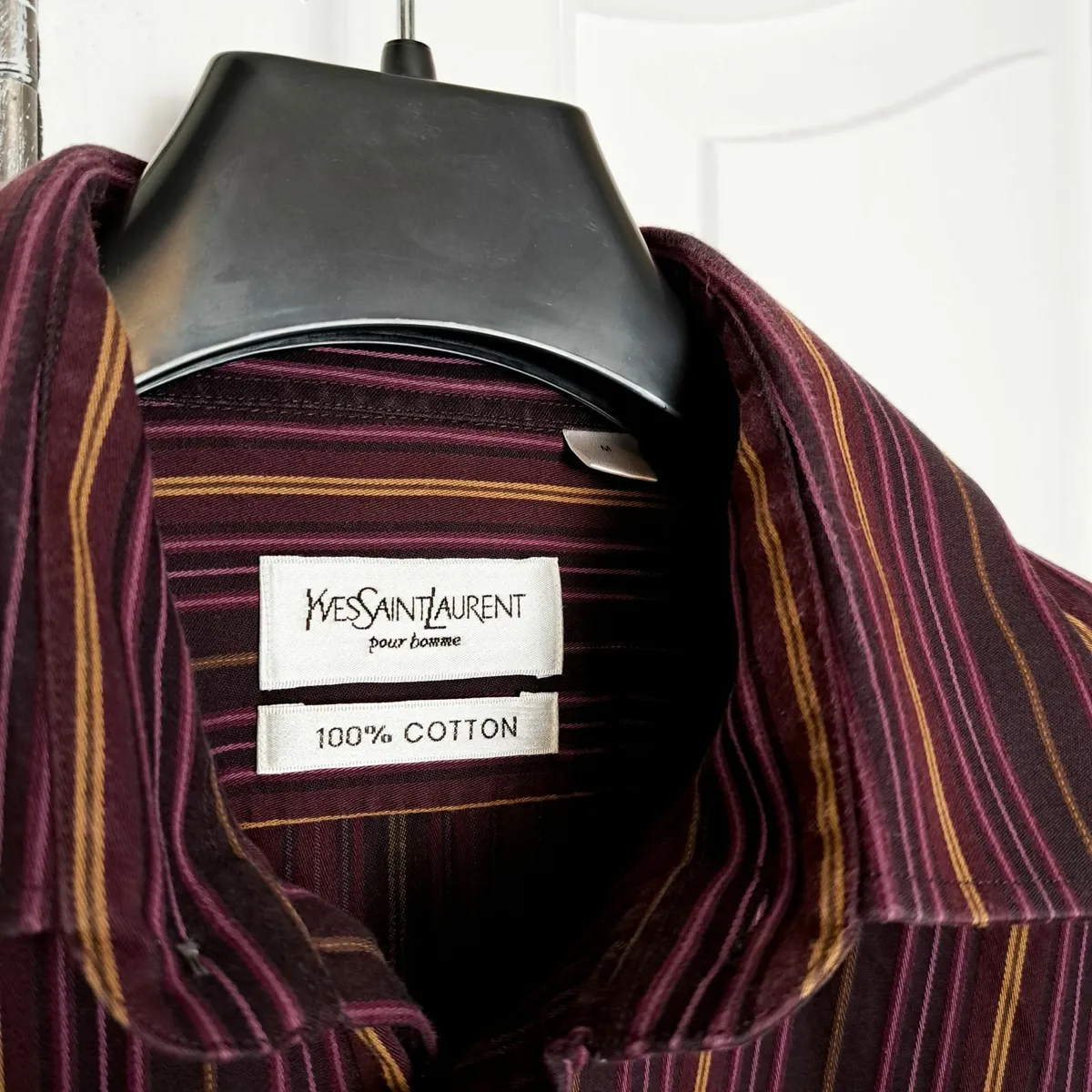 Yves Saint Laurent Purple Striped Shirt Size M - Image 2