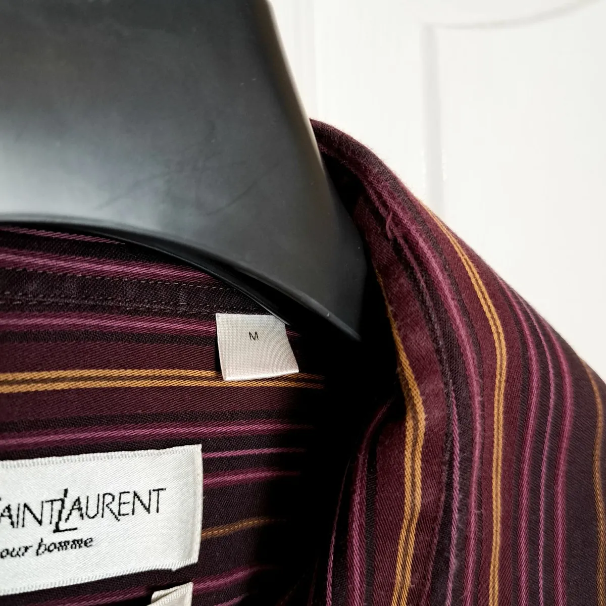 Yves Saint Laurent Purple Striped Shirt Size M - Image 3