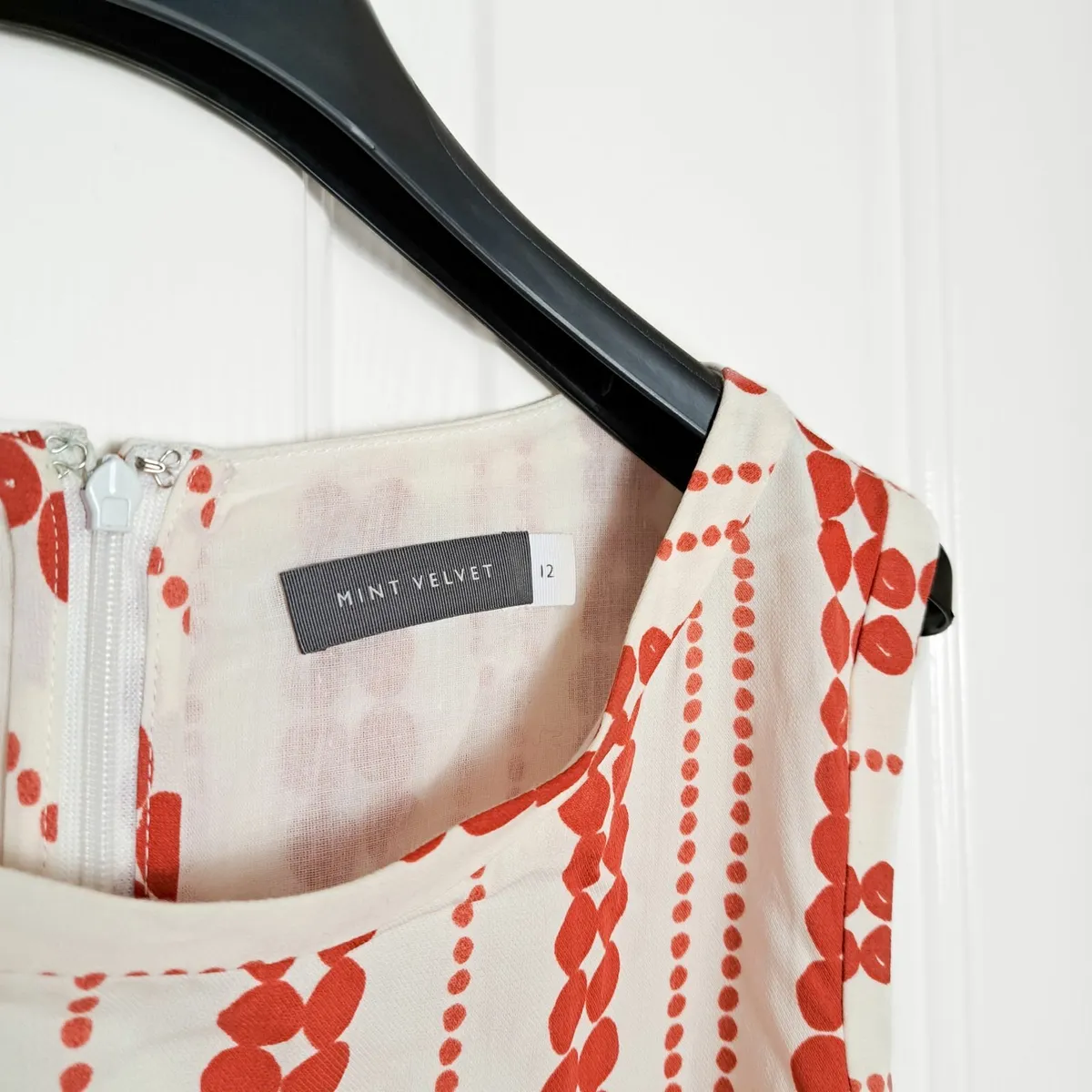 Mint Velvet Red White Sleeveless Geometric 12UK - Image 4