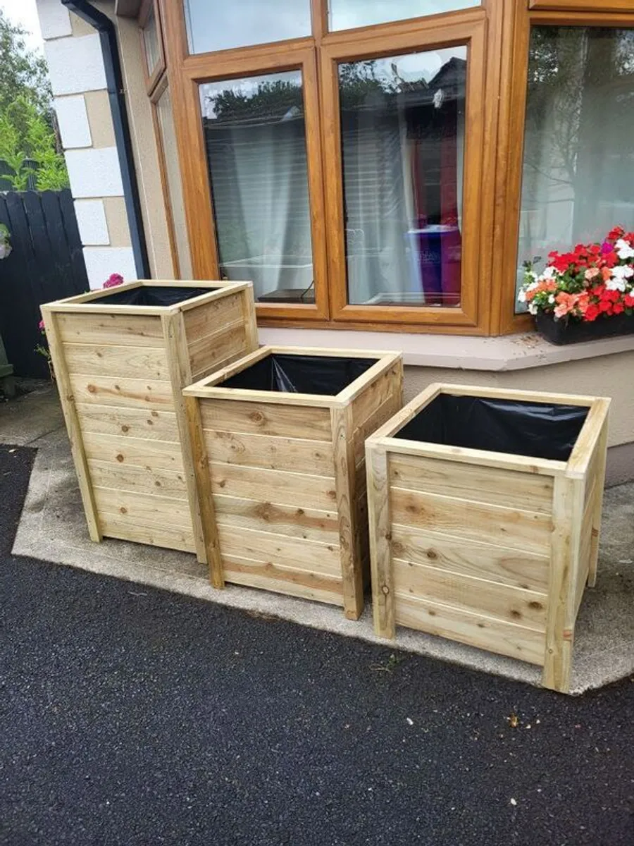 Tall Wooden Planters Flower Planters Tree Planters Veg Planters - Image 2