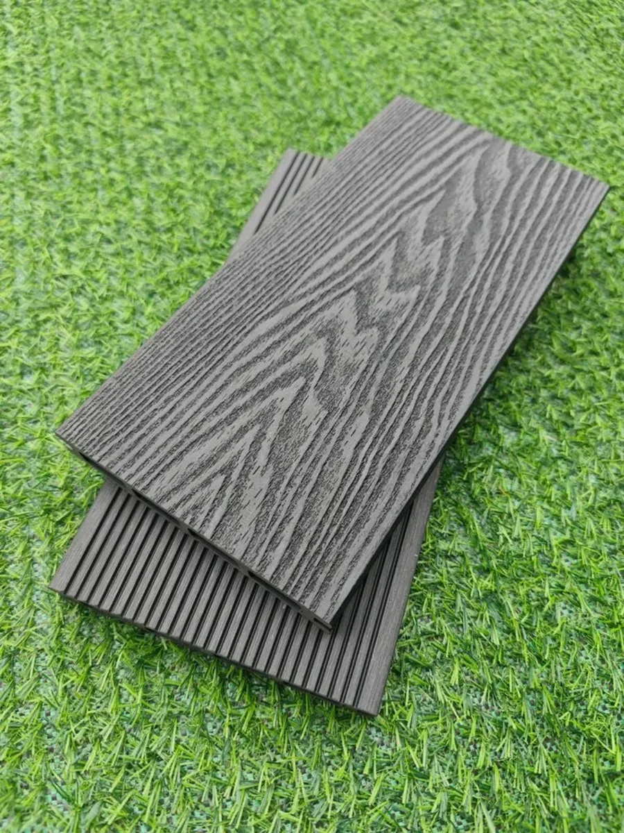 WPC Decking Boards Deep Embossed 3D Black - Image 2