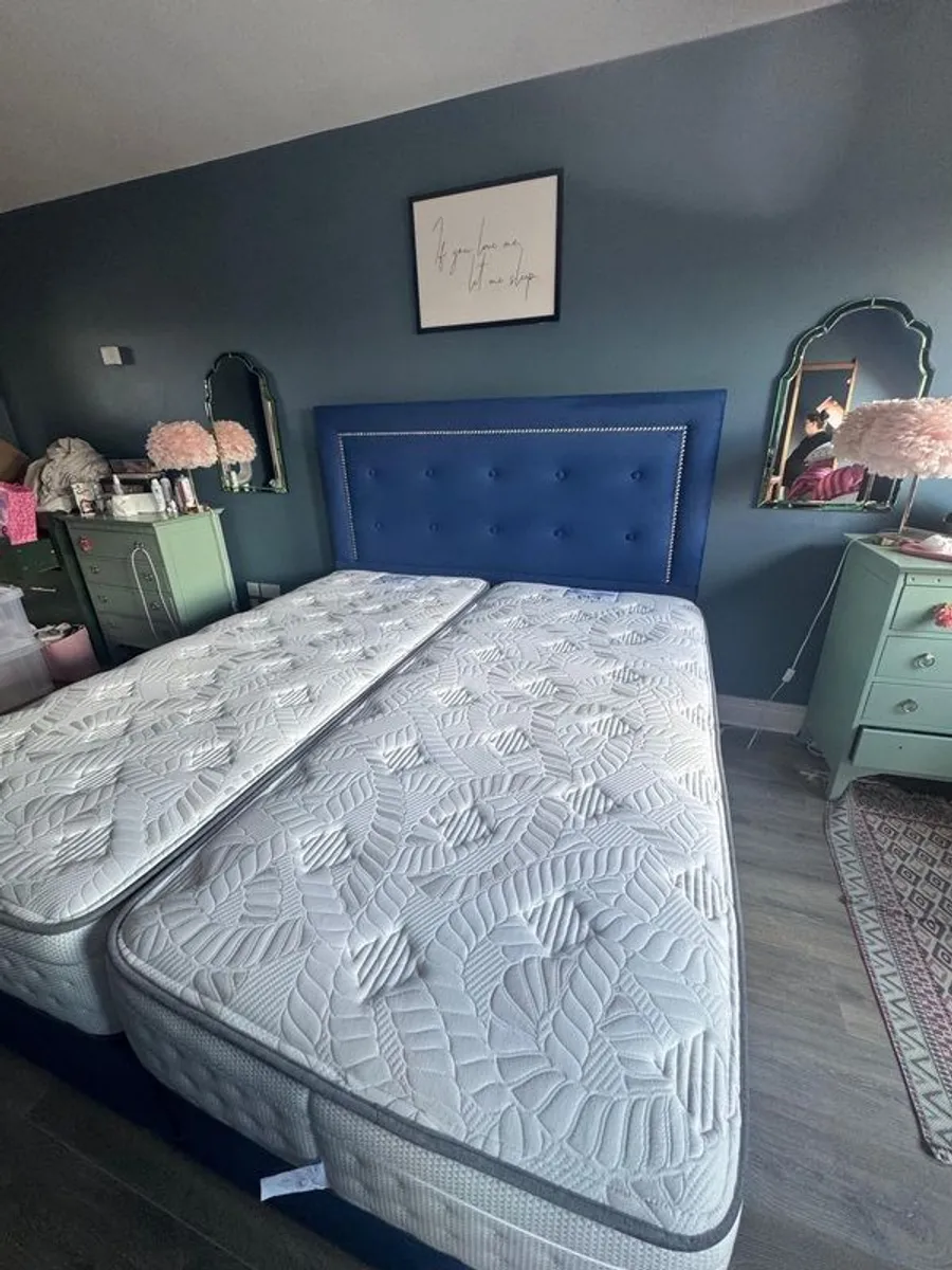 Super King Bed, headboard and mattress - Image 2