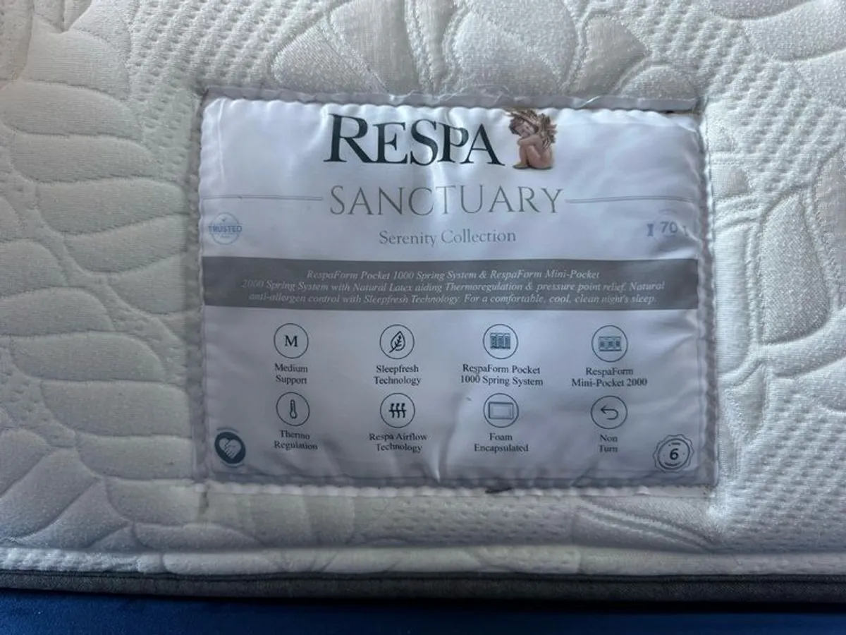 Super King Bed, headboard and mattress - Image 3
