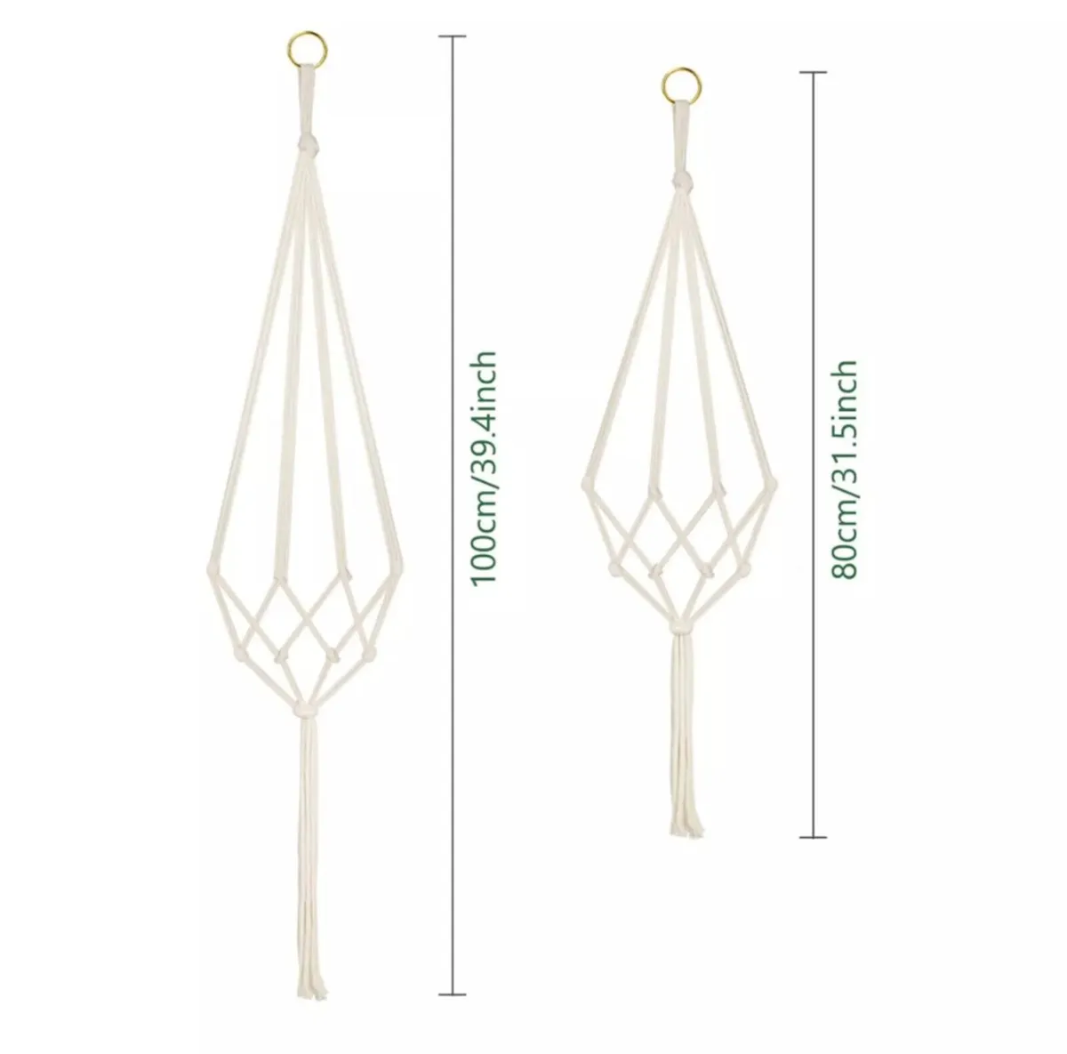 4 x Macrame Plant Hangers Hanging Pot Holders - Image 3